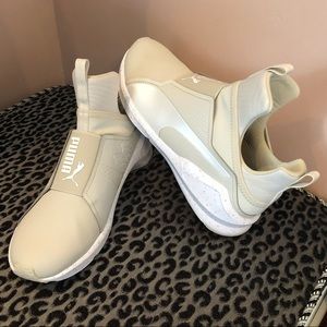 Puma Oatmeal and White Fierce Sneakers